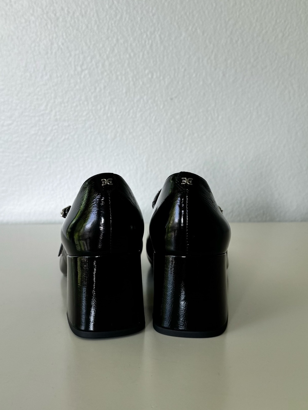 Sam Edelman Patent Double-Strap Mary Jane Block Heels Pump Shoes, 8.5 - Picture 7 of 11